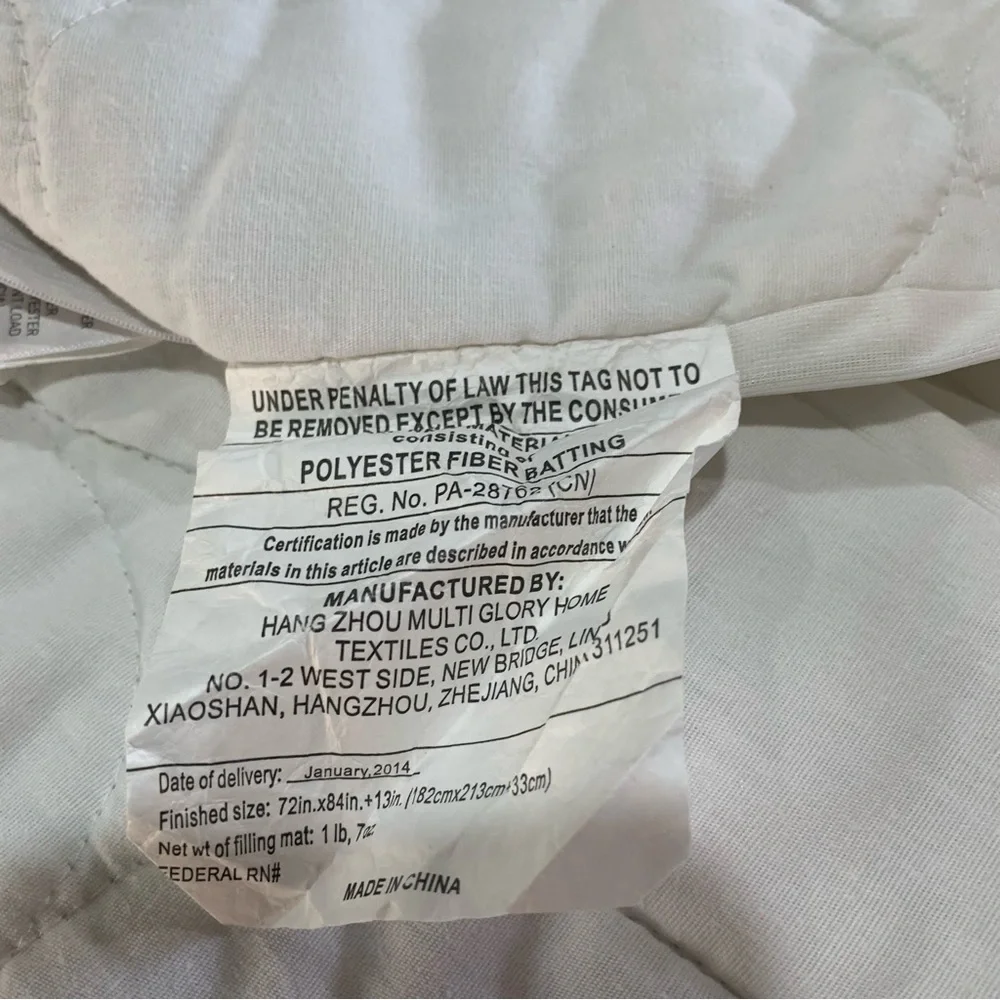 Target brand white Cal King Mattress Protector with elastic anti slip